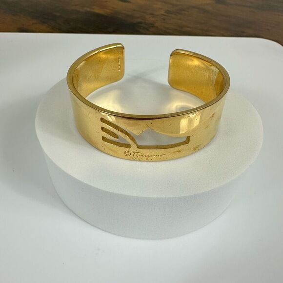 Salvatore Ferragamo Gold Tone Bangle Bracelet - Picture 3 of 9